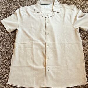 Ike Behar Cream Casual Button Down Shirt
